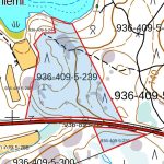 Peruskartta, jossa Kaurametsä-tilan rajaus (punainen)