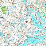 Maastokartta Jämsän Huikkaanmäen metsätilan sijainnista Jokuanjärven ympäristössä.