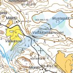 Maastokartta, jossa myytävän kohteen rajaus sininen.