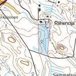 Maastokartta, rajaus punaisella – metsäpalsta Ikaalinen Haapimaa, metsätila Pirkanmaa