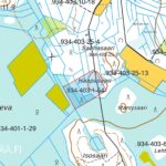 Kiinteistörekisterikartta Vimpelin Saunasaari-tilasta (934-403-1-54) ja sen rajoista.