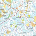 Myydään metsätila Vimpelissä. Opaskartta Vimpelin Hallapuron alueelta, Saunasaari-metsätilan sijainti merkitty punaisella.