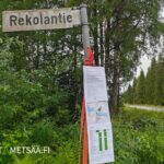 Opastus myytävälle metsätila Vesilahti Simola -kohteelle Rekolantien suunnasta