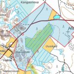 Kartta Reuhto-metsätilan kiinteistörajoista Hirvikankaan ja Ruuhimäen alueella.