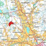 Sijaintikartta myytävästä Reuhto-metsätilasta Kankaanpään ja Venesjärven pohjoispuolella.