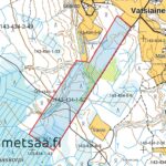 Ukkosmetsän rajat maastokartalla Ikaalisten Vatulassa