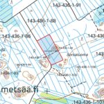 Maastokartta Korsumäen metsätilan sijainnista Ikaalisten Varpeella