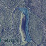 Kotkan metsätilan rajaus ilmakuvassa Kotkatjärven itäpuolella