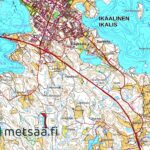 Kotkan metsätilan sijainti Ikaalisten keskustan eteläpuolella lähellä valtatietä 3