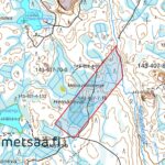 Lahdentausta-tilan myytävän määräalan rajaus maastokartalla