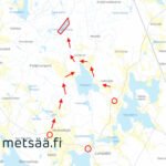 Ajo-ohje ja opasteiden sijainnit Lahdentausta-tilan määräalalle Ikaalisissa