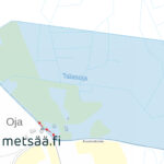Talasoja-tilan rajaus sekä metsä- ja peltoalueet kartalla