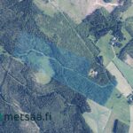 Ilmakuva myytävästä Kauppilan metsätilasta Sastamalan Lahdenperässä